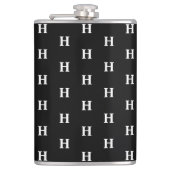 Eenvoudige Elegant Black White Monogrammen Heupfles (Voorkant)