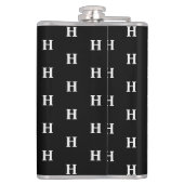 Eenvoudige Elegant Black White Monogrammen Heupfles (Achterkant)