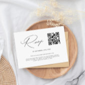 Eenvoudige Elegant Black & White QR Code Weddensch RSVP Kaartje