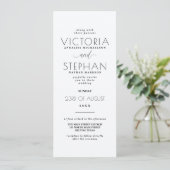 Eenvoudige Elegant Black White Typography Wedding Kaart (Staand voorkant)