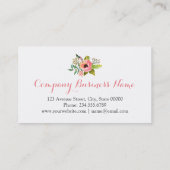 Eenvoudige Elegant Black White Waterverf Floral Lo Visitekaartje (Achterkant)