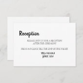 Eenvoudige Elegant Black White Weddenschapskaart Informatiekaartje (Voorkant / Achterkant)