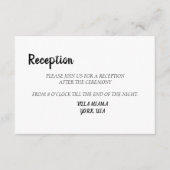 Eenvoudige Elegant Black White Weddenschapskaart Informatiekaartje (Voorkant)