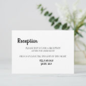 Eenvoudige Elegant Black White Weddenschapskaart Informatiekaartje (Staand voorkant)