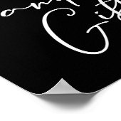 Eenvoudige Elegant Black White Weddenskaarten — Gi Poster (Hoek)