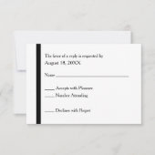Eenvoudige Elegant Black & White Wedding RSVP-Kaar RSVP Kaartje (Voorkant)