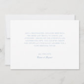 Eenvoudige Elegant Blauw en Wit Regency Era Weddin Bedankkaart (Achterkant)