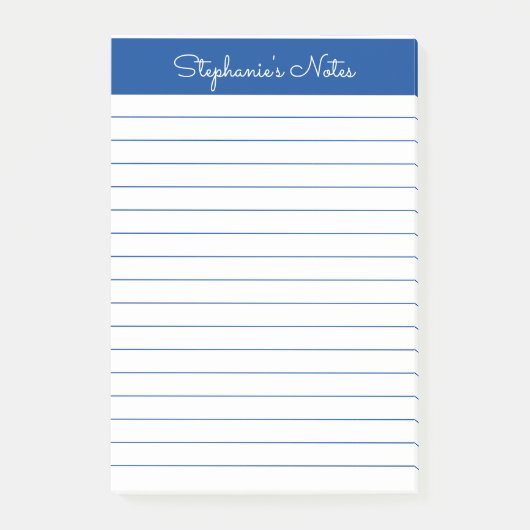 Eenvoudige Elegant blauw, geïndividualiseerd Post-it® Notes (Voorkant)