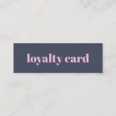 Eenvoudige Elegant Blauw Roze Loyaliteit Kaart Klantenkaartje (Voorkant)