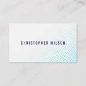 Eenvoudige Elegant Blauw Wit Stippen Consultant Visitekaartje (Voorkant)