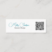 Eenvoudige Elegant Blauwgroen Gold Waterverf - Aan Mini Visitekaartje (Achterkant)