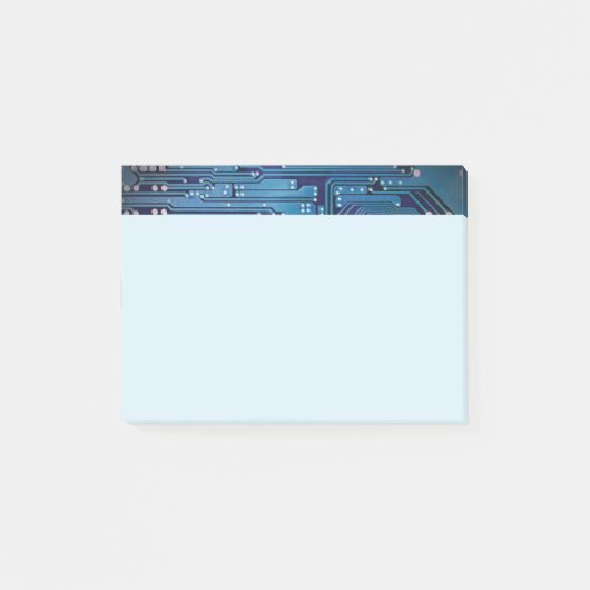 Eenvoudige Elegant Blue Circuit-kaart Post-it® Notes (Voorkant)