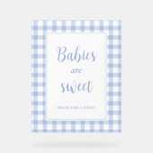 Eenvoudige Elegant Blue Gingham Baby's zijn Sweet  Acryl Bord (Voorkant)