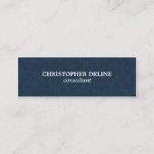 Eenvoudige Elegant Blue Linen Consultant Mini Visitekaartje (Voorkant)