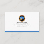 Eenvoudige Elegant Blue Stylish Retro Home Roofdin Visitekaartje (Achterkant)