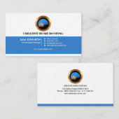 Eenvoudige Elegant Blue Stylish Retro Home Roofdin Visitekaartje (Voorkant / Achterkant)