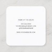 Eenvoudige Elegant Blue White Hair Stylist Vierkante Visitekaartje (Achterkant)
