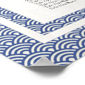 Eenvoudige Elegant Blue+White Seigaiha-stoelenkaar Poster (Hoek)