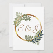 eenvoudige elegant boho floral botanical goudbruil kaart (Achterkant)