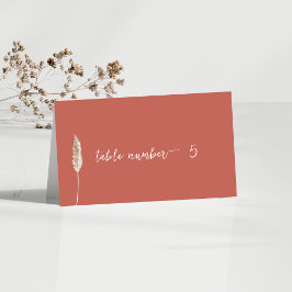 Eenvoudige Elegant Boho Tafelnummer Kaart Plaatskaartje