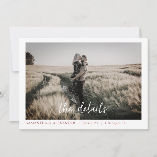 Eenvoudige Elegant Boho Uitnodiging Foto Custom (Voorkant)