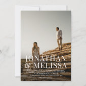 Eenvoudige Elegant Bold Typography Photo Wedding Kaart (Voorkant)