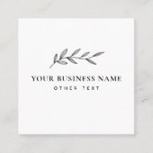 Eenvoudige Elegant Botanische QR Custom Business Vierkante Visitekaartje (Voorkant)