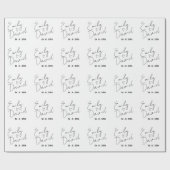 Eenvoudige Elegant Bride Groom Names Heart Wedding Cadeaupapier (Vlak)