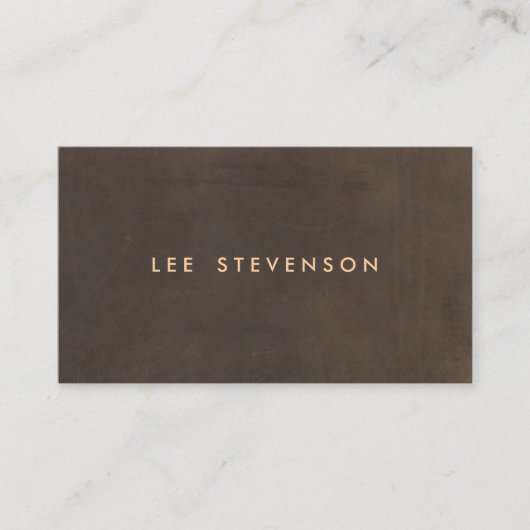 Eenvoudige Elegant Brown Suede Kijk Gentleman's Visitekaartje (Voorkant)