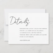 Eenvoudige elegant bruiloft — Details kaart (Voorkant)