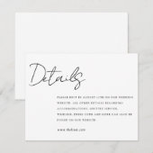 Eenvoudige elegant bruiloft — Details kaart (Voorkant / Achterkant)