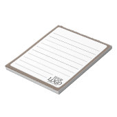 Eenvoudige Elegant Bruin Logo Lijnbedrijf Notitieblok (Linkerzijde)