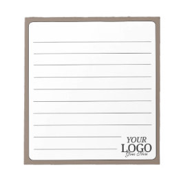 Eenvoudige Elegant Bruin Logo Lijnbedrijf Notitieblok