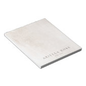 Eenvoudige Elegant Brushed White marble Profession Notitieblok (Schuin)