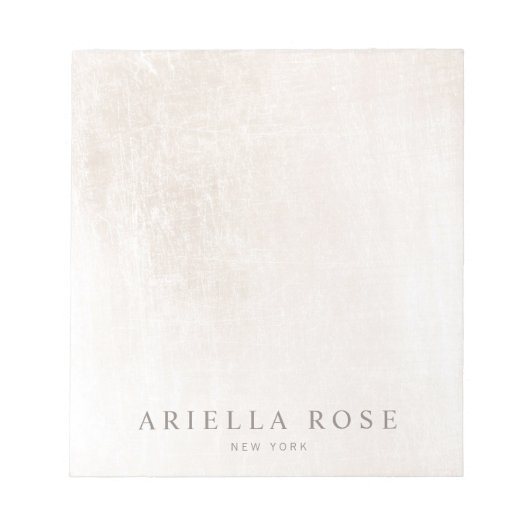 Eenvoudige Elegant Brushed White marble Profession Notitieblok (Voorkant)