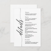 Eenvoudige Elegant Calligraphy Details enclosure c Informatiekaartje (Voorkant / Achterkant)