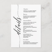Eenvoudige Elegant Calligraphy Details enclosure c Informatiekaartje (Voorkant)