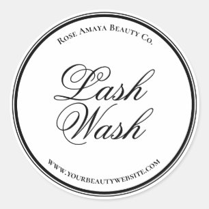 Eenvoudige Elegant Calligraphy Lash Wash Cleanser Ronde Sticker