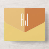 Eenvoudige Elegant Calligraphy Monogram Wedding All In One Uitnodiging (Achterkant)