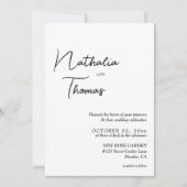 Eenvoudige Elegant Calligraphy Photo Wedding Kaart (Voorkant)