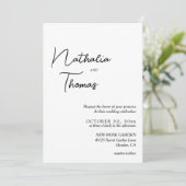 Eenvoudige Elegant Calligraphy Photo Wedding Kaart (Staand voorkant)