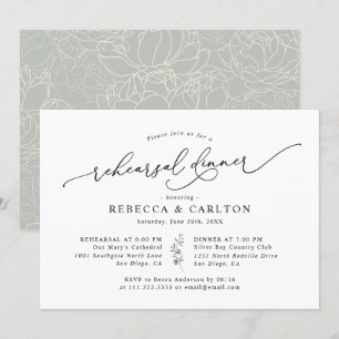 Eenvoudige Elegant Calligraphy Rehearsal Dinner Kaart