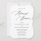 Eenvoudige Elegant Calligraphy Rehearsal Dinner Kaart (Voorkant)