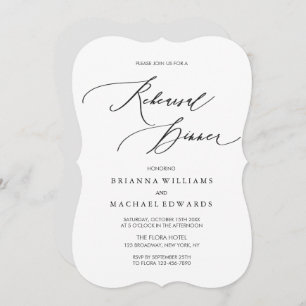 Eenvoudige Elegant Calligraphy Rehearsal Dinner Kaart