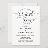 Eenvoudige Elegant Calligraphy Rehearsal Dinner Kaart (Voorkant)