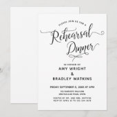 Eenvoudige Elegant Calligraphy Rehearsal Dinner Kaart (Voorkant / Achterkant)