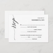 Eenvoudige Elegant Calligraphy RSVP Response Card Informatiekaartje (Voorkant / Achterkant)