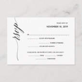 Eenvoudige Elegant Calligraphy RSVP Response Card Informatiekaartje (Voorkant)