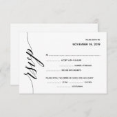 Eenvoudige Elegant Calligraphy RSVP Response Card Informatiekaartje (Voorkant / Achterkant)
