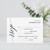 Eenvoudige Elegant Calligraphy RSVP Response Card Informatiekaartje (Staand voorkant)